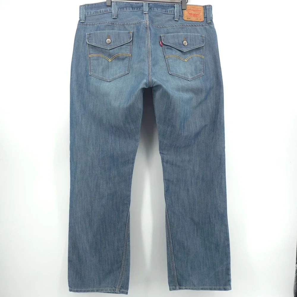 Levi's‎ Mens Jeans 514 Slim Straight 40x32 Blue Flap Pocket Denim